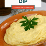 Butternut squash dip Pinterest pin with recipe title