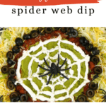 Halloween spider web dip Pinterest graphic