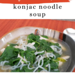 Low carb konjac noodle soup Pinterest graphic