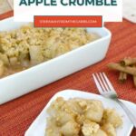 Apple Crumble made with jicama Pinterest graphic