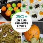 30+ Low Carb Halloween Recipes - monster bites, spider deviled eggs, eyeball spaghetti and puking pumpkin guacamole