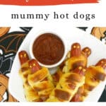 Low Carb Mummy Hot Dogs Pinterest image