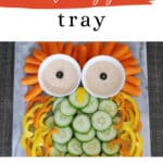 Owl veggie tray - low carb snack tray with chipotle ranch dip