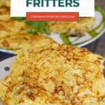 Crispy spaghetti squash fritter on a spatula