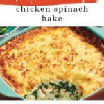 Keto Creamy Chicken Spinach Bake Pinterest graphic
