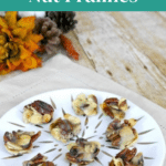 Keto Maple Nut Pralines on a plate - Pinterest pin