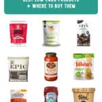 Low carb and keto products including Lakanto sweetener, Lily's chocolate, Rao's marinara, Whisps and Rebel ice cream